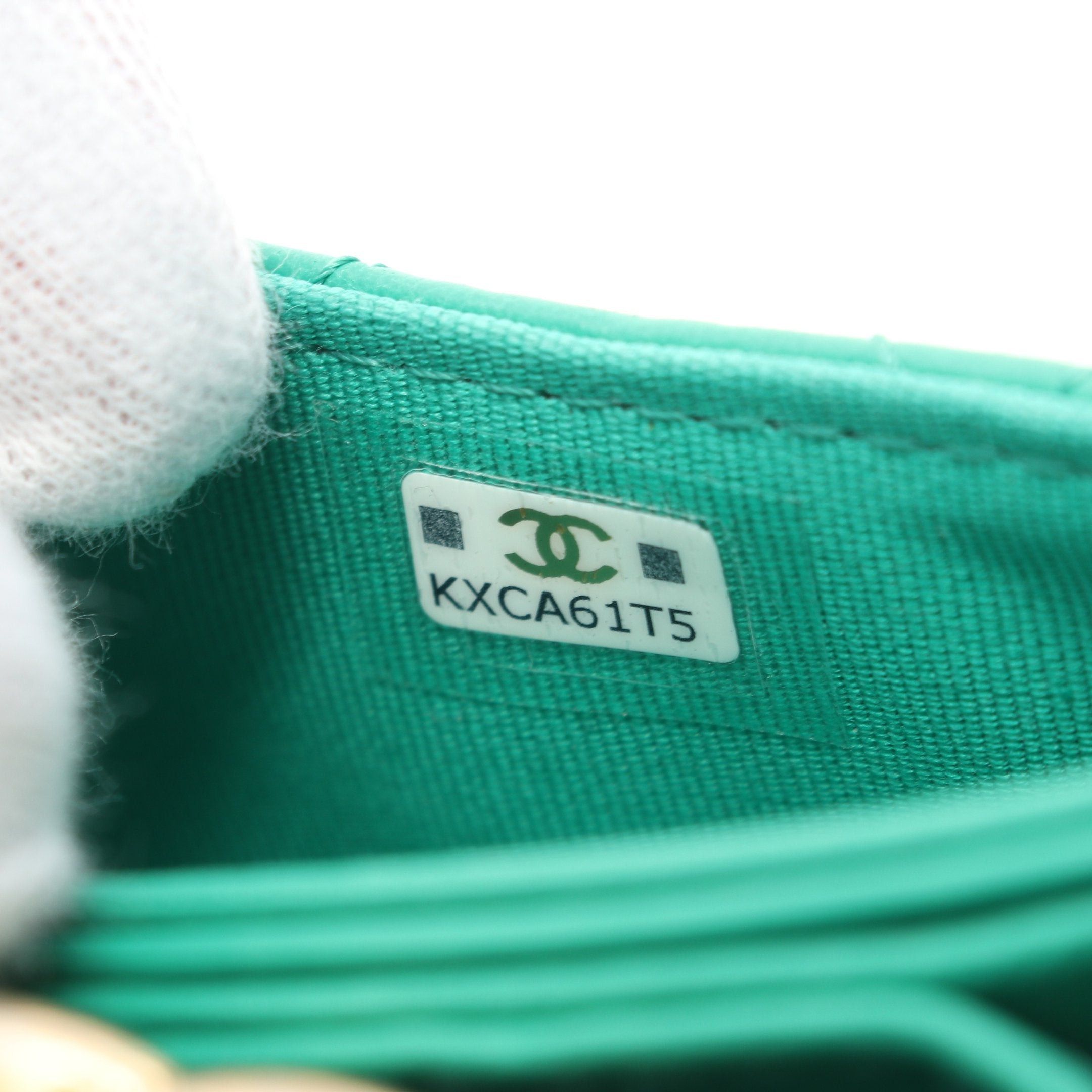 Chanel Chanel Matelasse Coin Purse Card Case Lambskin Green Gold Hardware With Chain Strap Size ONE SIZE - 5 Thumbnail
