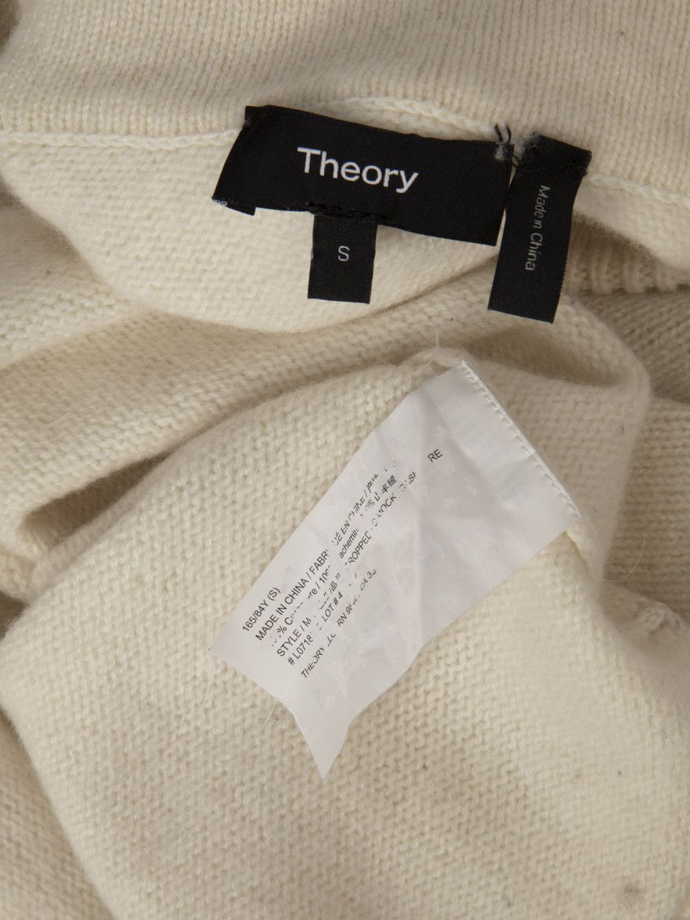 Theory Ecru Cashmere High Neck Jumper Size S / US 4 / IT 40 - 7 Thumbnail