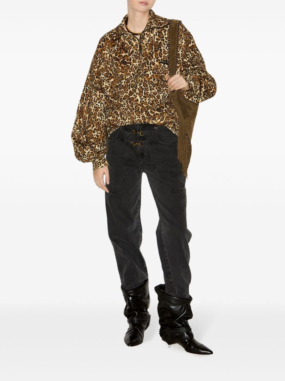 Isabel Marant WILDA LEOPARD PRINT SWEATSHIRT Size S / US 4 / IT 40 - 5 Thumbnail