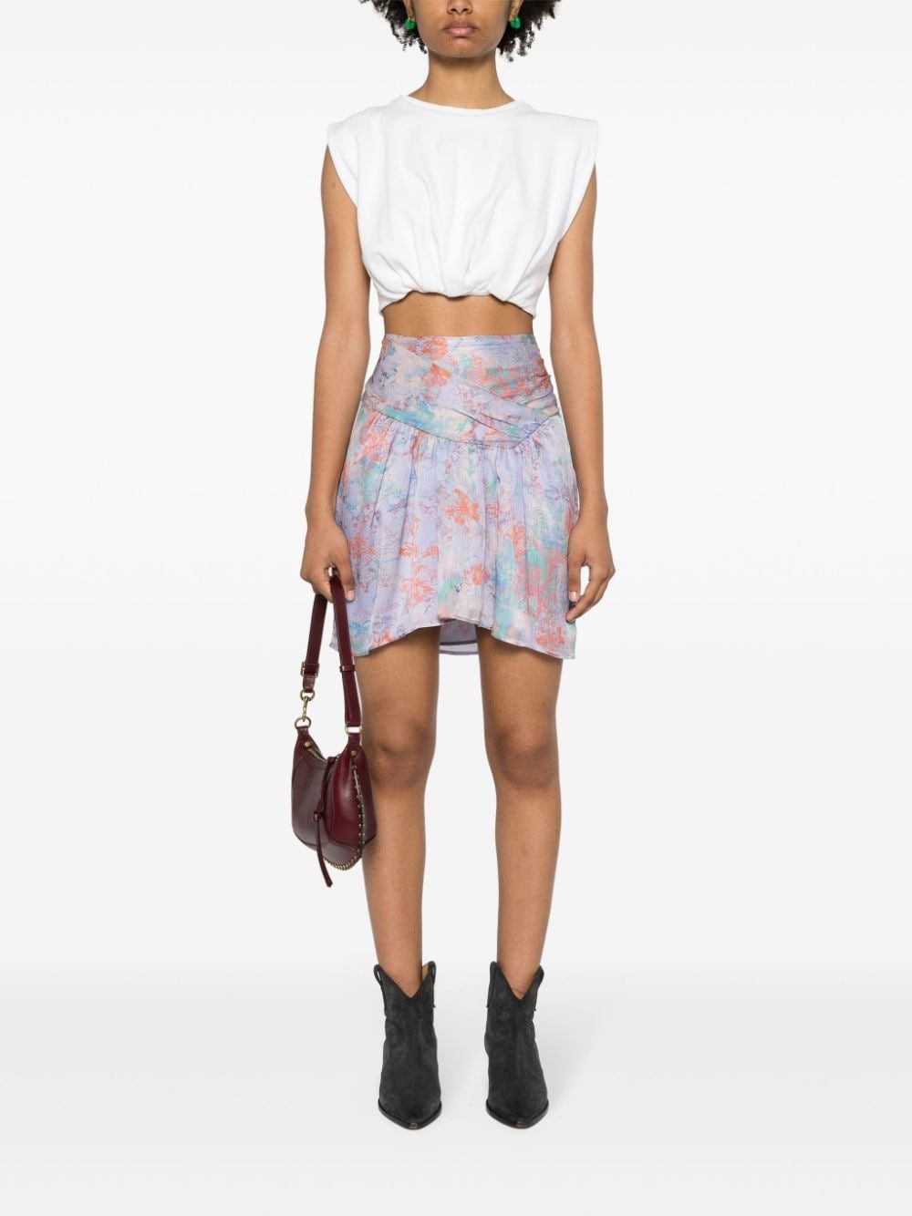 Iro FLORAL PRINT SILK MINI SKIRT Size 27" / US 4 / IT 40 - 4 Thumbnail