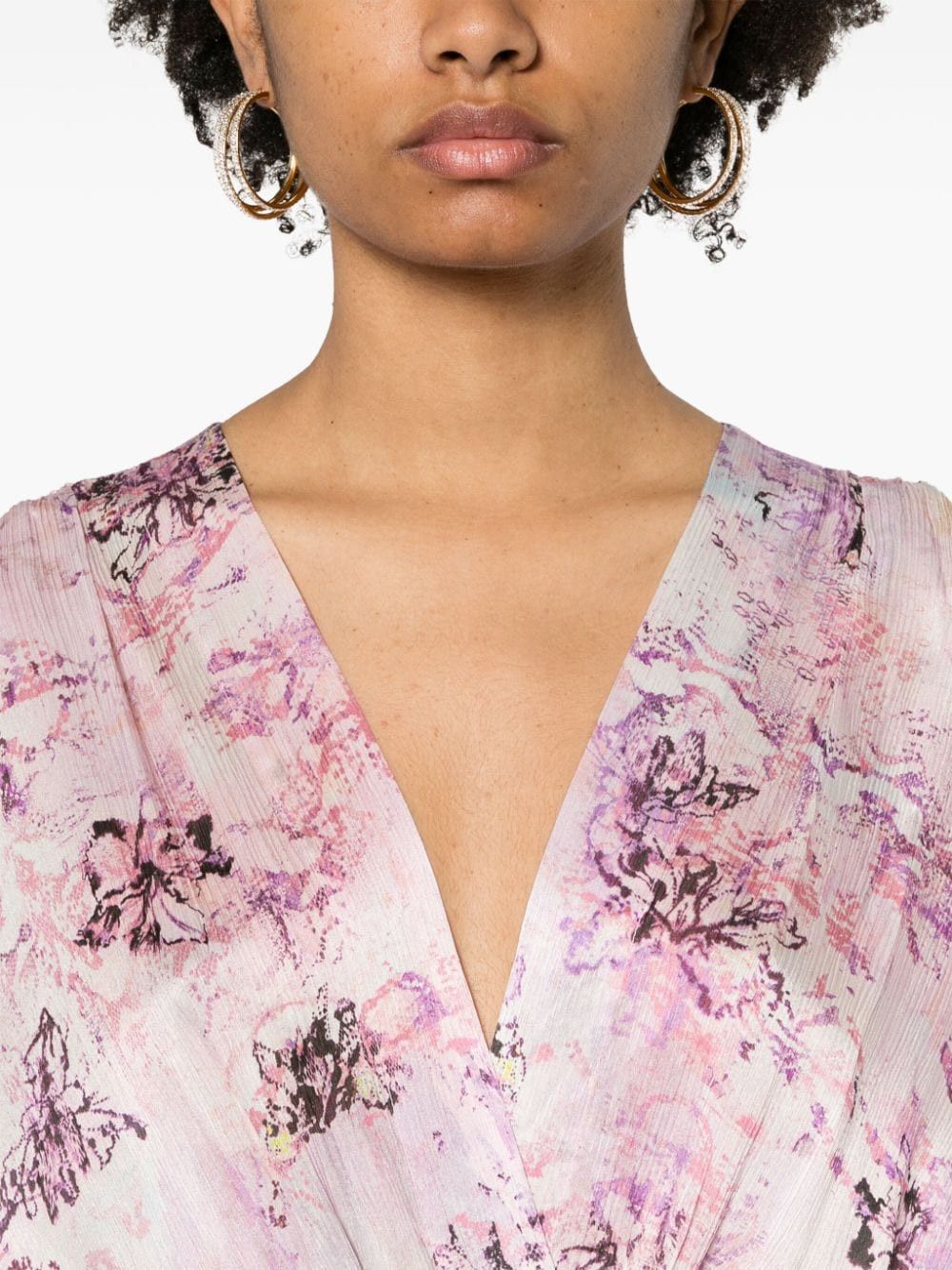 Iro FLORAL PRINT SILK SHORT DRESS Size S / US 4 / IT 40 - 2 Thumbnail