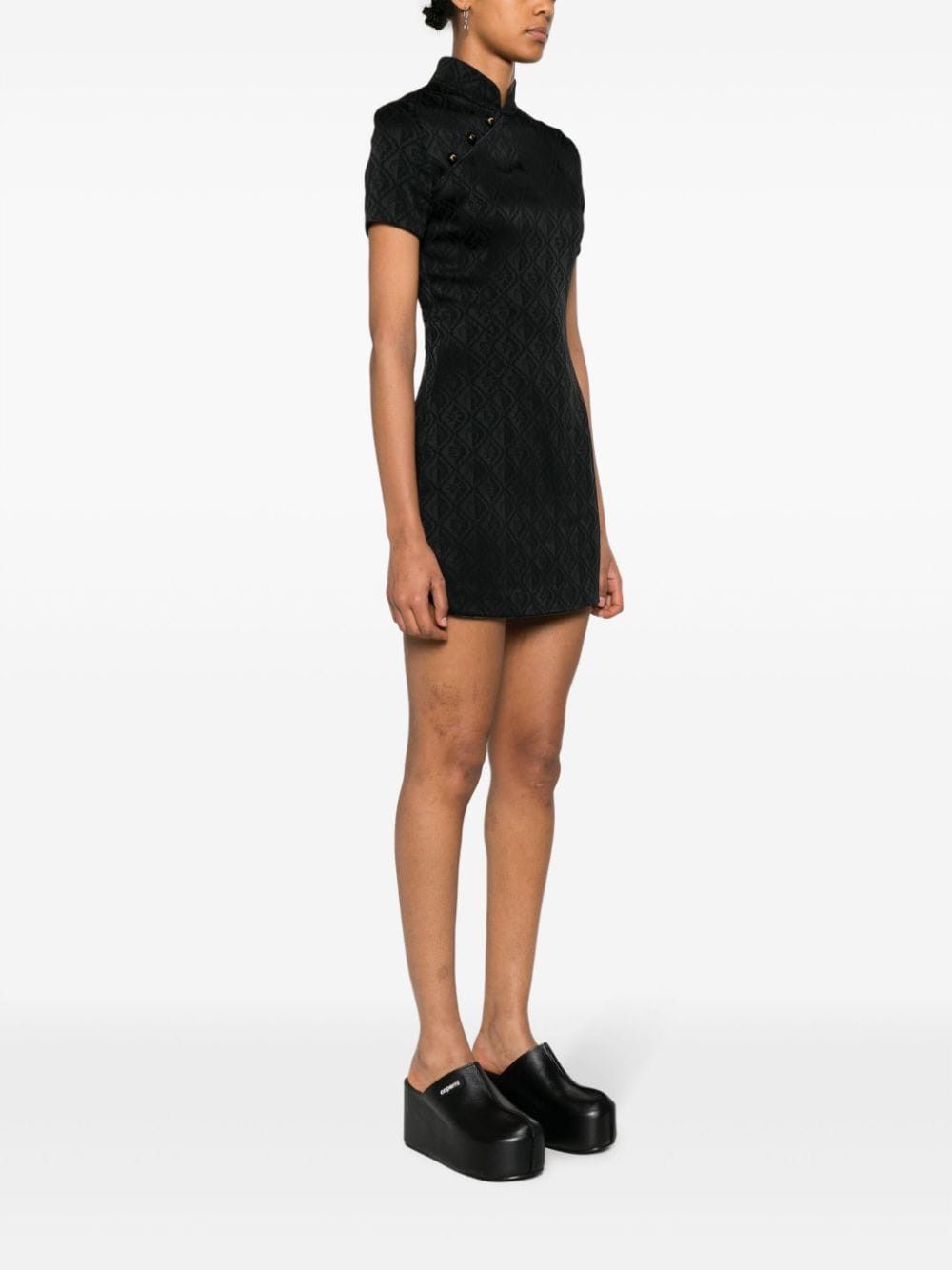 Marine Serre JACQUARD VISCOSE SHORT DRESS Size S / US 4 / IT 40 - 4 Thumbnail