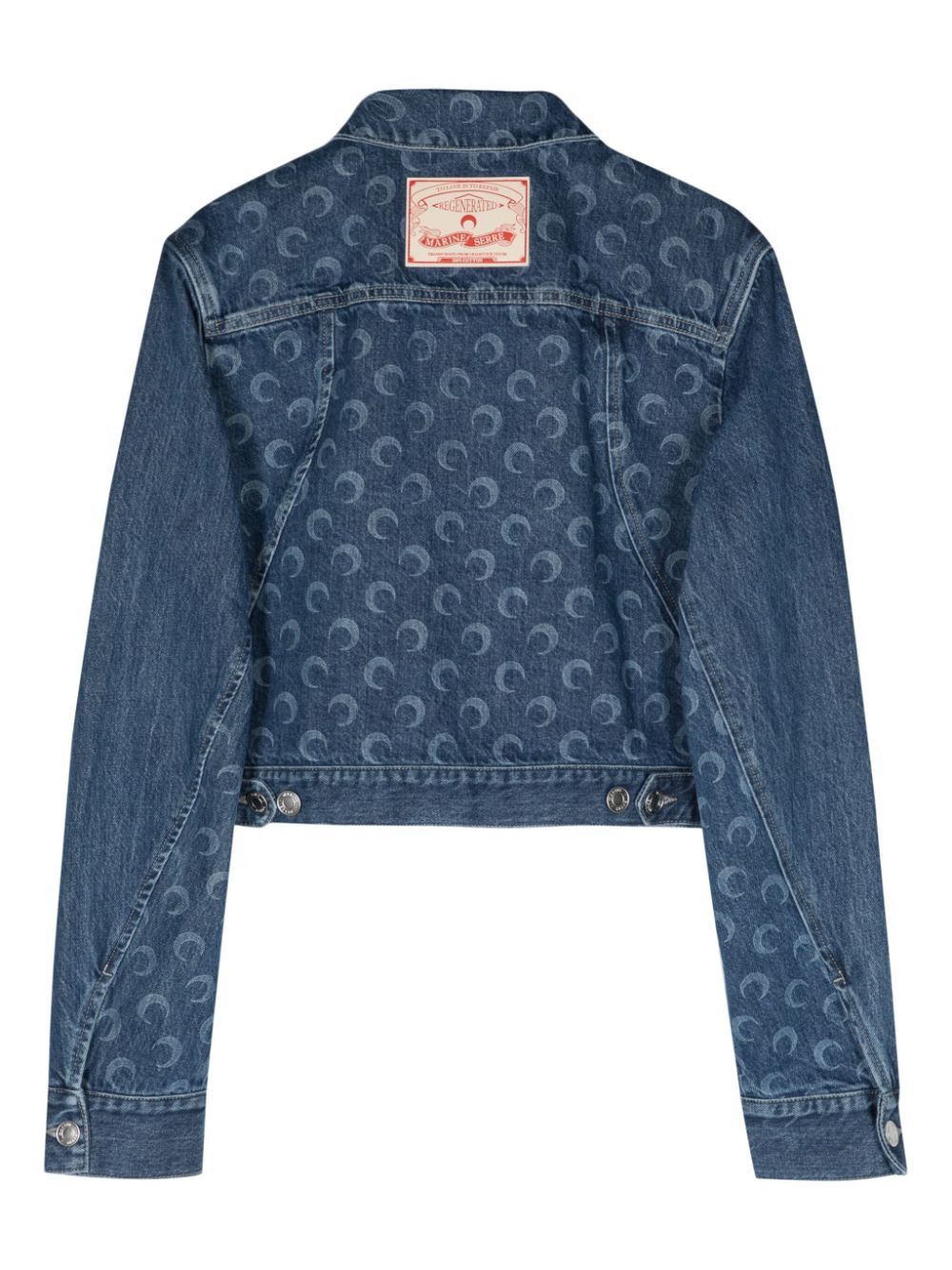 Marine Serre DENIM CROPPED JACKET Size S / US 4 / IT 40 - 2 Thumbnail