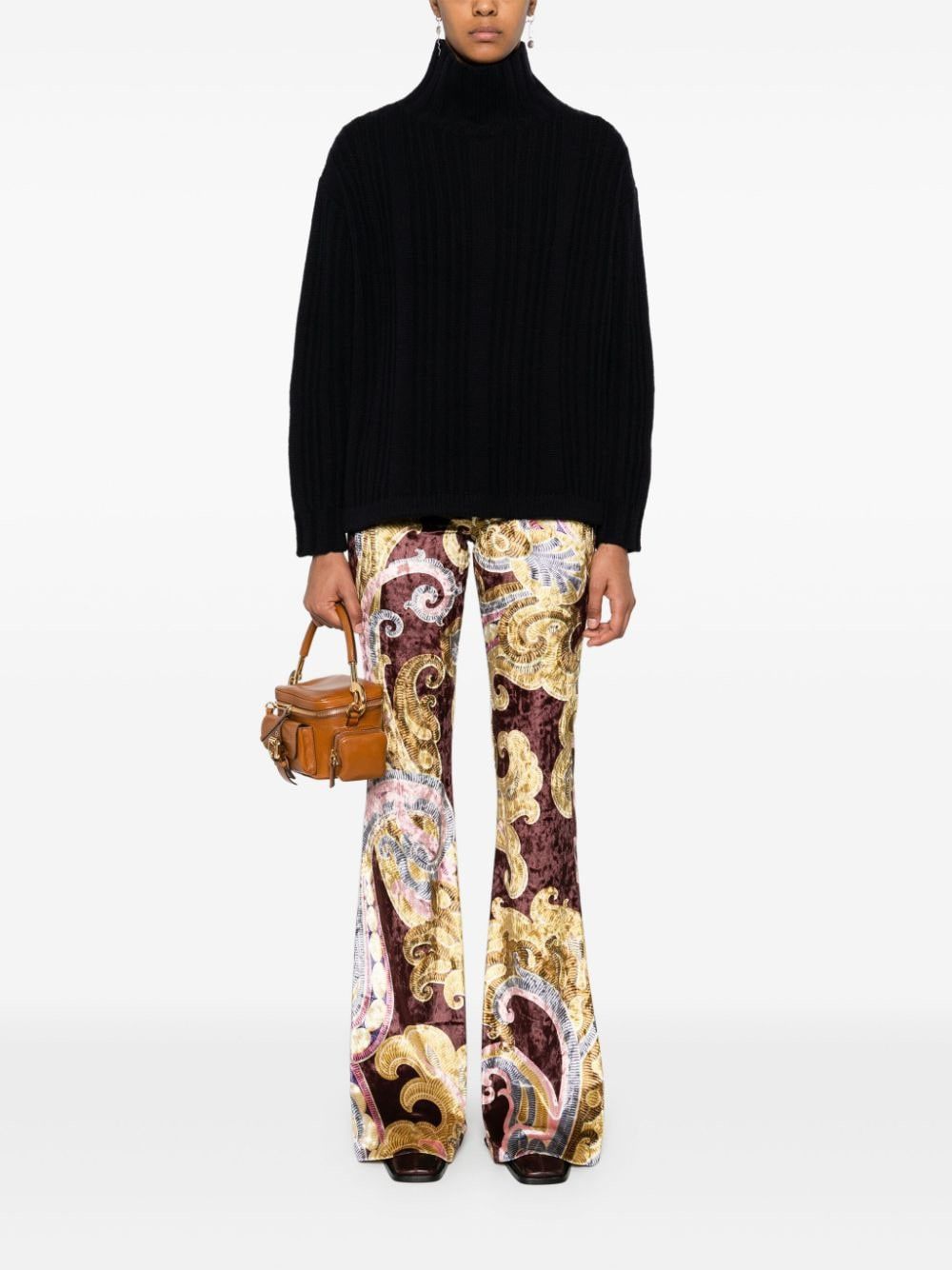 Etro PRINTED FLARED LEG TROUSERS Size 27" / US 4 / IT 40 - 3 Thumbnail