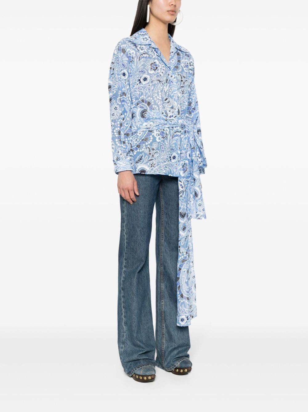 Etro COTTON AND SILK BLEND SHIRT Size S / US 4 / IT 40 - 5 Thumbnail