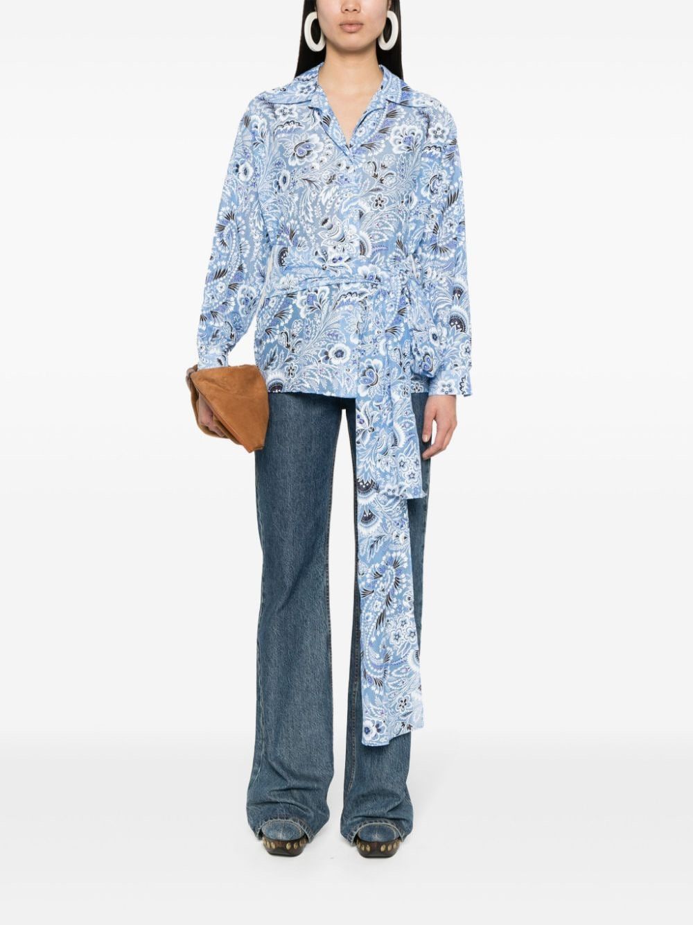 Etro COTTON AND SILK BLEND SHIRT Size S / US 4 / IT 40 - 4 Thumbnail
