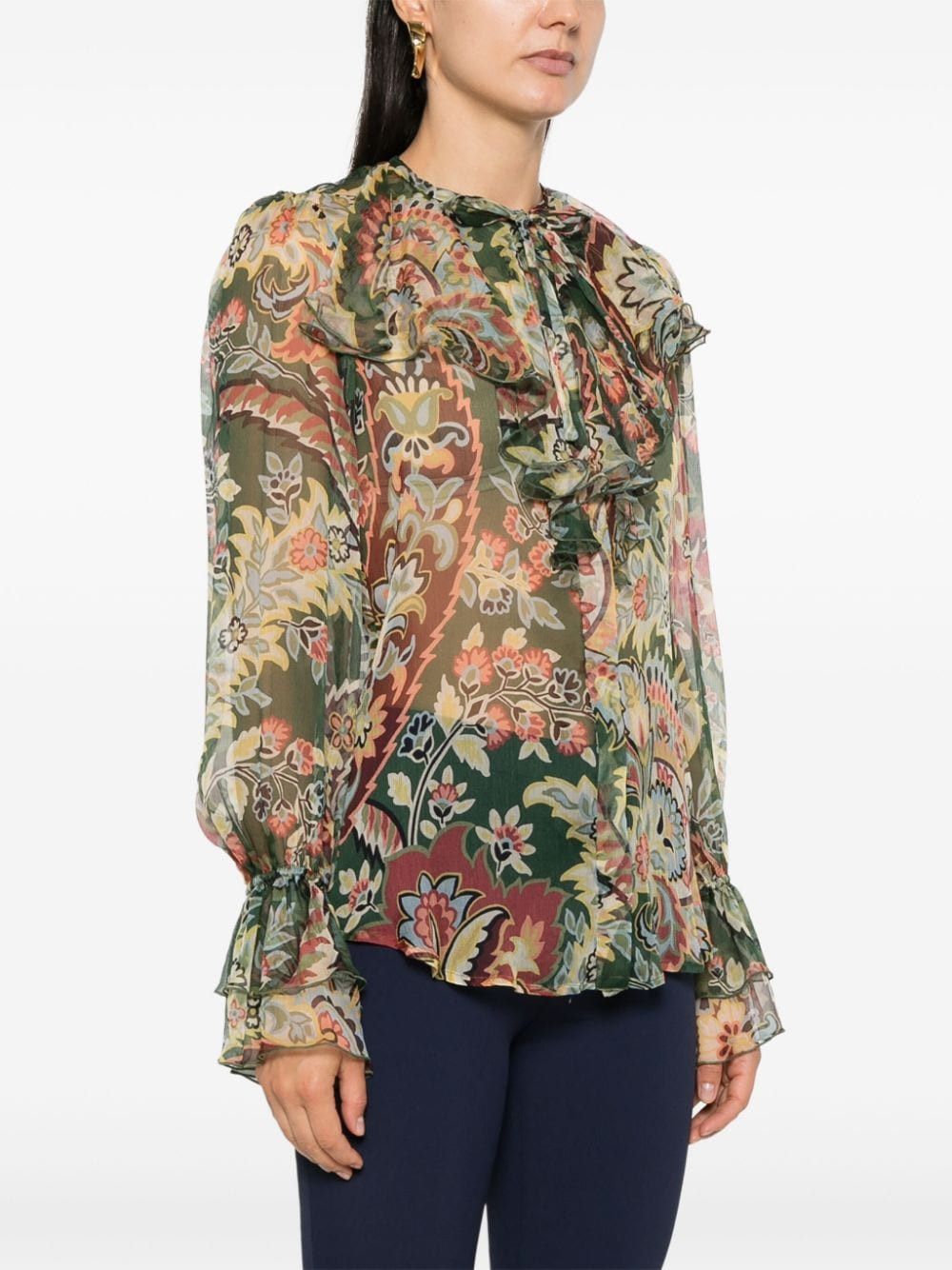 Etro PRINTED SILK SHIRT Size S / US 4 / IT 40 - 4 Thumbnail