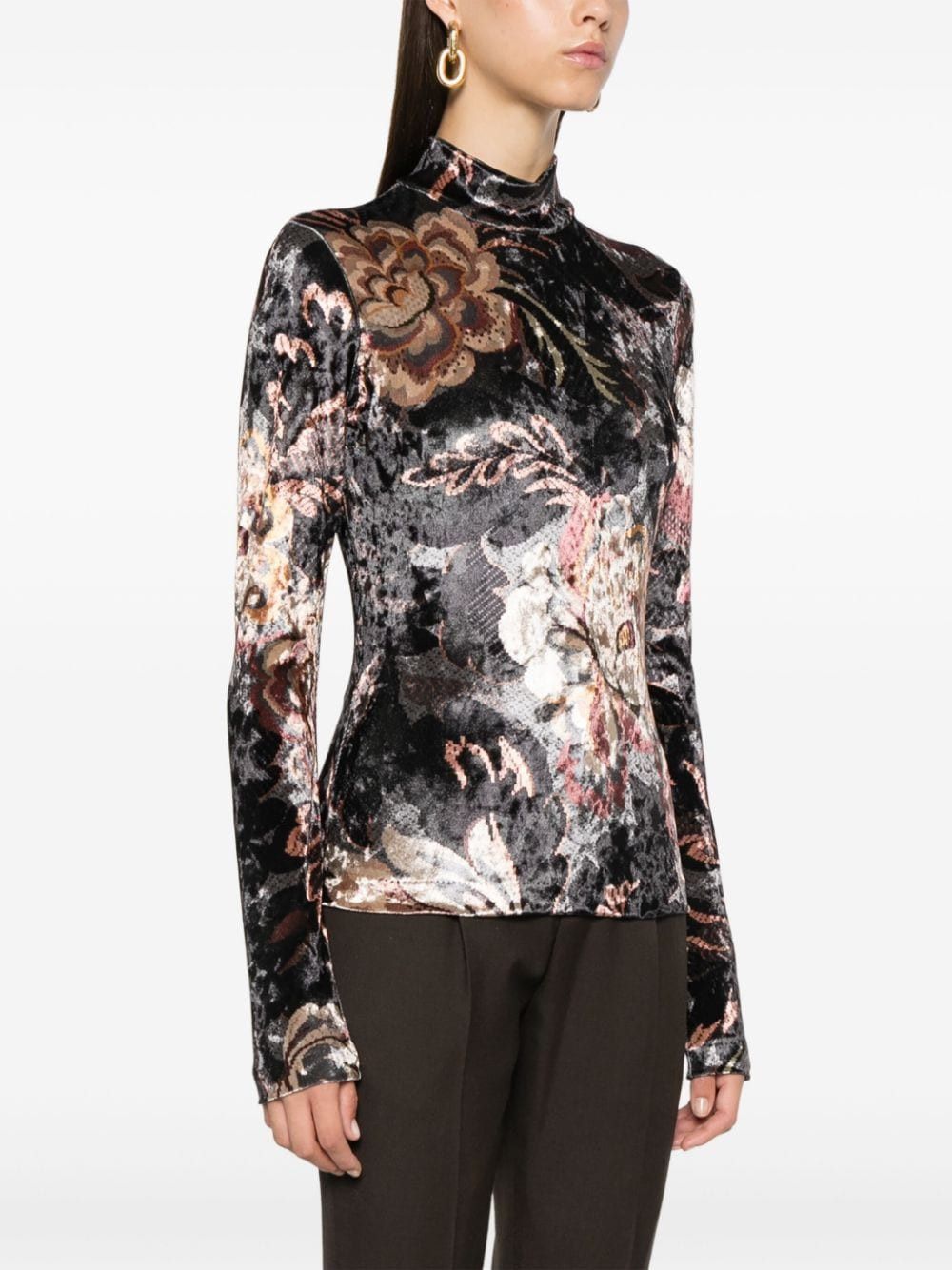 Etro PRINTED HIGH-NECK SWEATER Size S / US 4 / IT 40 - 2 Thumbnail