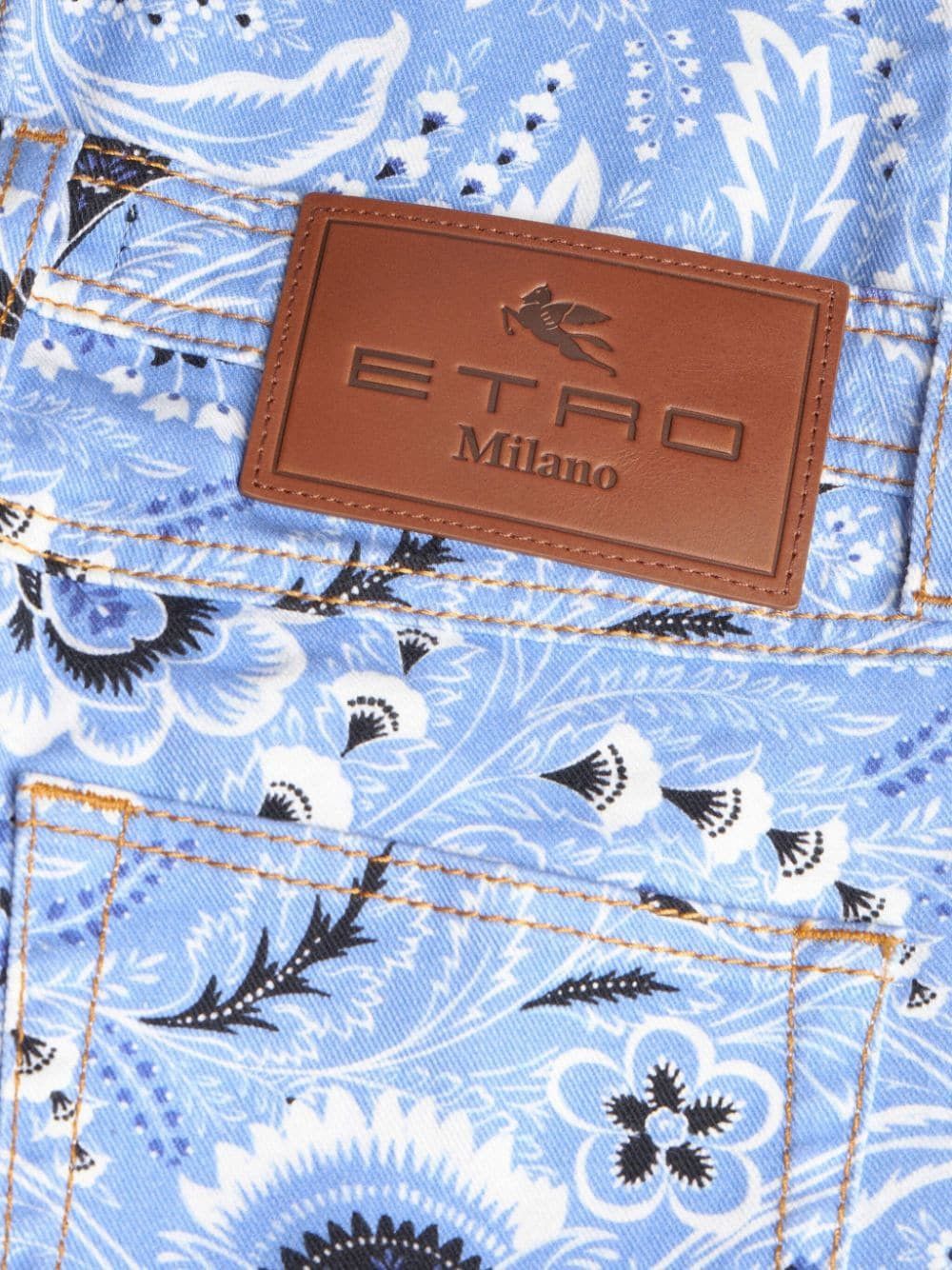 Etro PRINTED DENIM JEANS Size 27" / US 4 / IT 40 - 6 Thumbnail