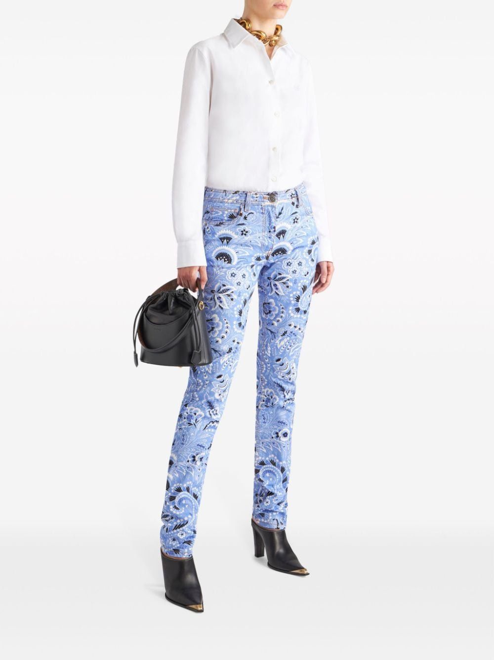 Etro PRINTED DENIM JEANS Size 28" / US 6 / IT 42 - 5 Thumbnail