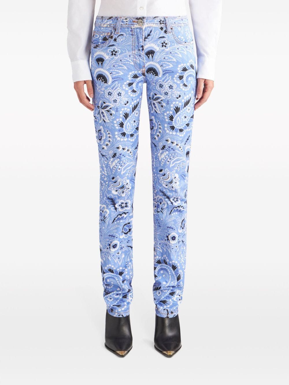 Etro PRINTED DENIM JEANS Size 28" / US 6 / IT 42 - 3 Thumbnail