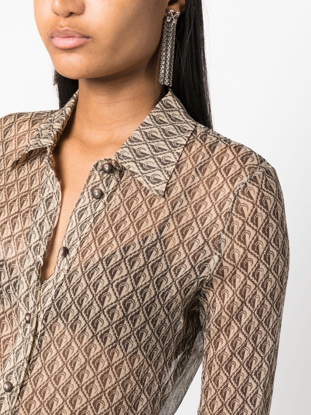 Marine Serre MOON DIAMANT SILK SHIRT Size S / US 4 / IT 40 - 5 Thumbnail
