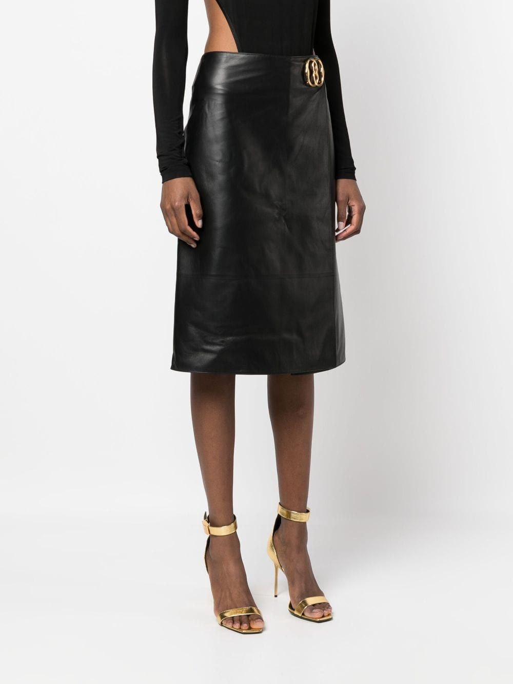 Bally LEATHER MIDI SKIRT Size 27" / US 4 / IT 40 - 3 Thumbnail