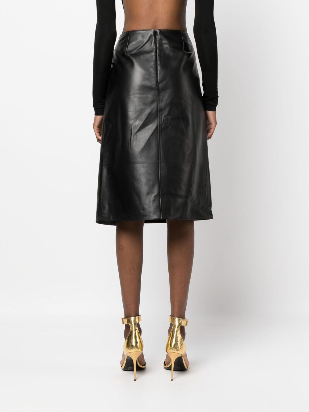 Bally LEATHER MIDI SKIRT Size 27" / US 4 / IT 40 - 4 Thumbnail