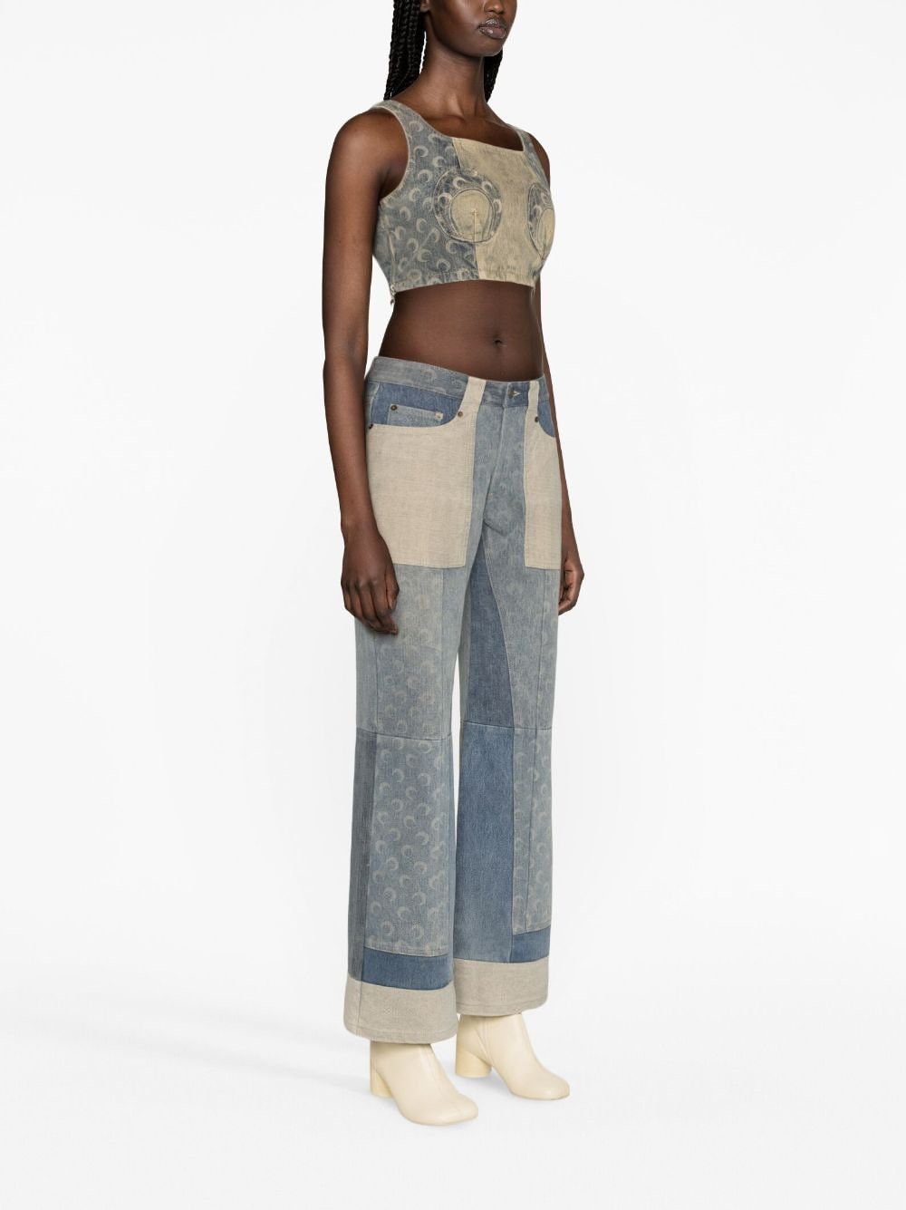 Marine Serre DENIM CROPPED BUSTIER Size S / US 4 / IT 40 - 3 Thumbnail