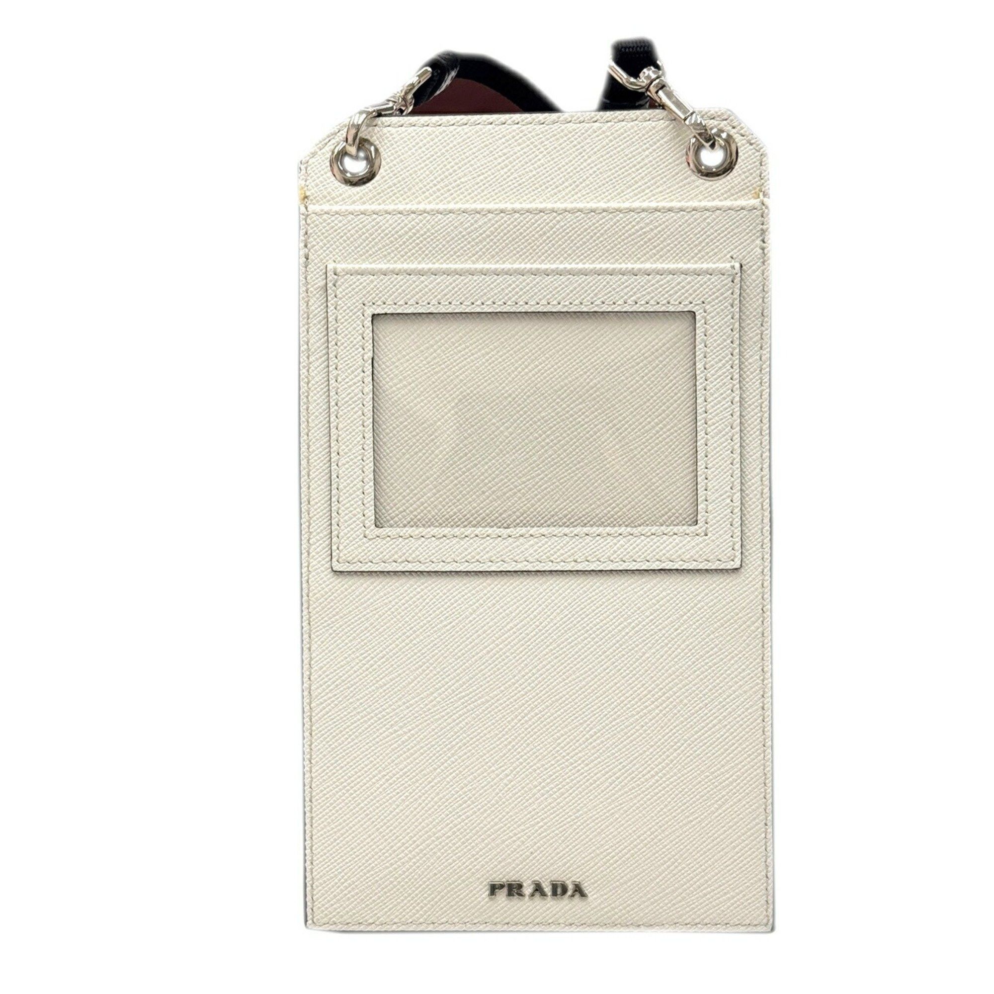 Prada Prada Shoulder Pouch Smartphone Case Leather White 2ZH068 Size ONE SIZE - 2 Thumbnail
