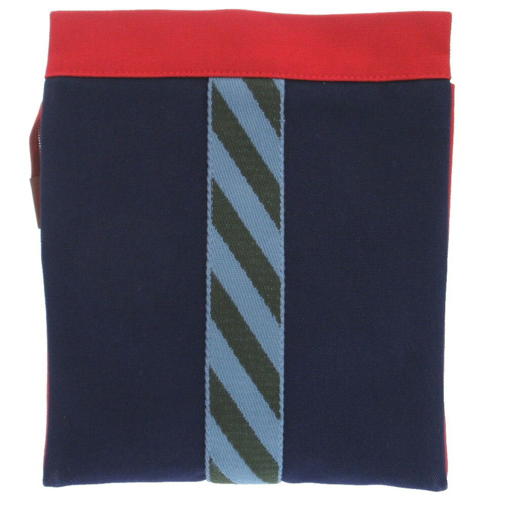 Hermes Hermes Jime Tou Jumping High Case 456116 Clutch Bag Canvas/Cotton Navy 1032HERMES Size ONE SIZE - 3 Thumbnail