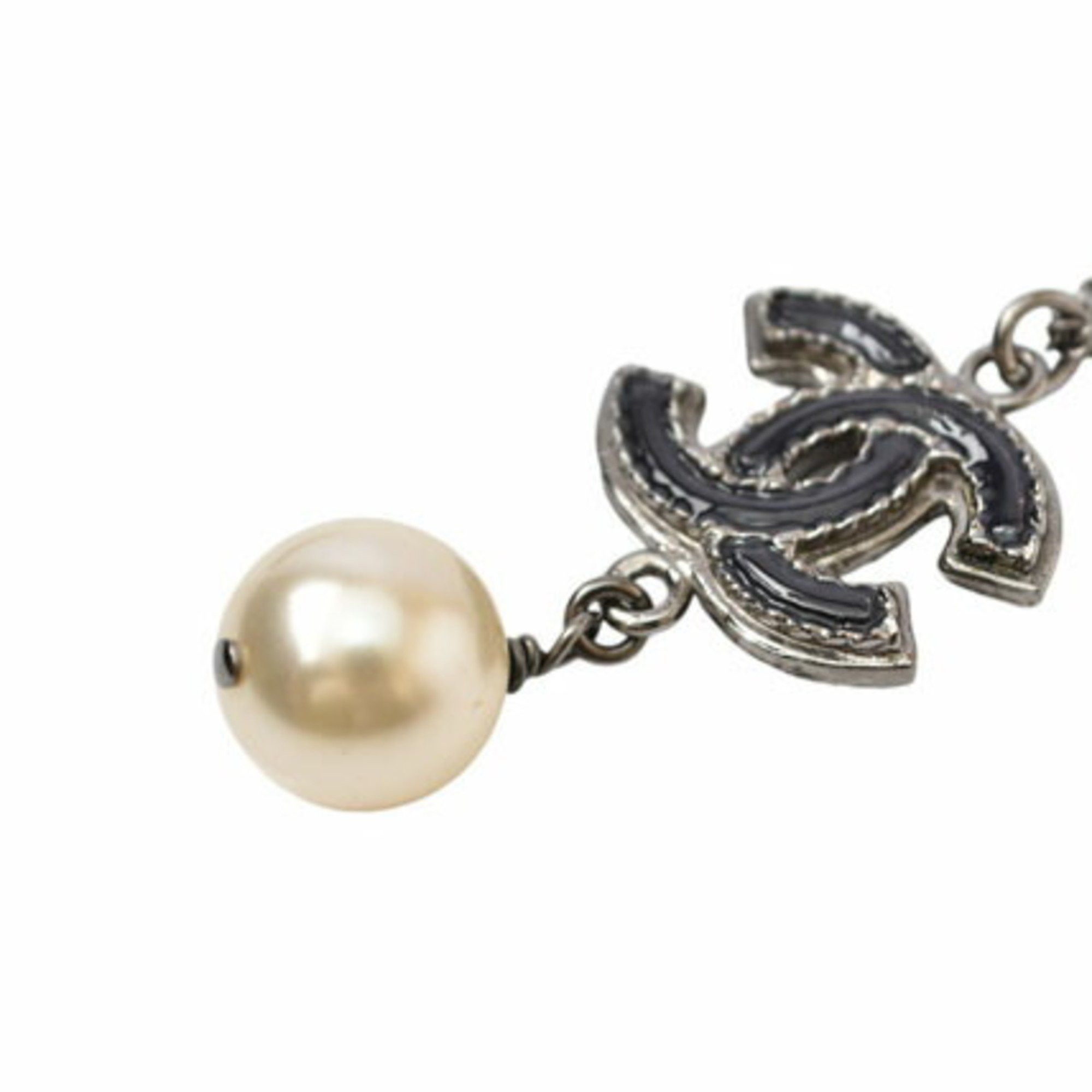 Chanel Chanel Necklace Pendant 2way CHANEL Coco Mark Pearl Motif Black Gunmetal Size ONE SIZE - 5 Thumbnail