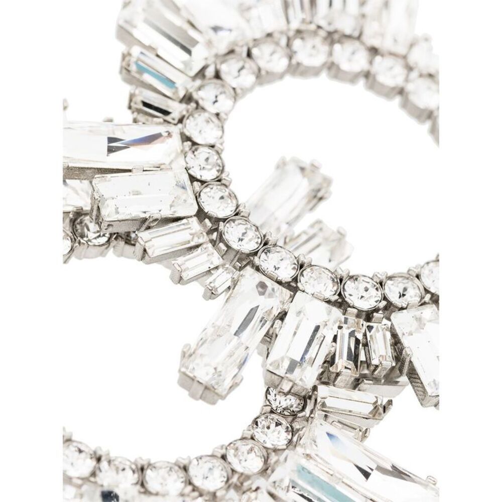 Amina Muaddi Silver Begum Crystal-embellished Earrings Size ONE SIZE - 4 Thumbnail