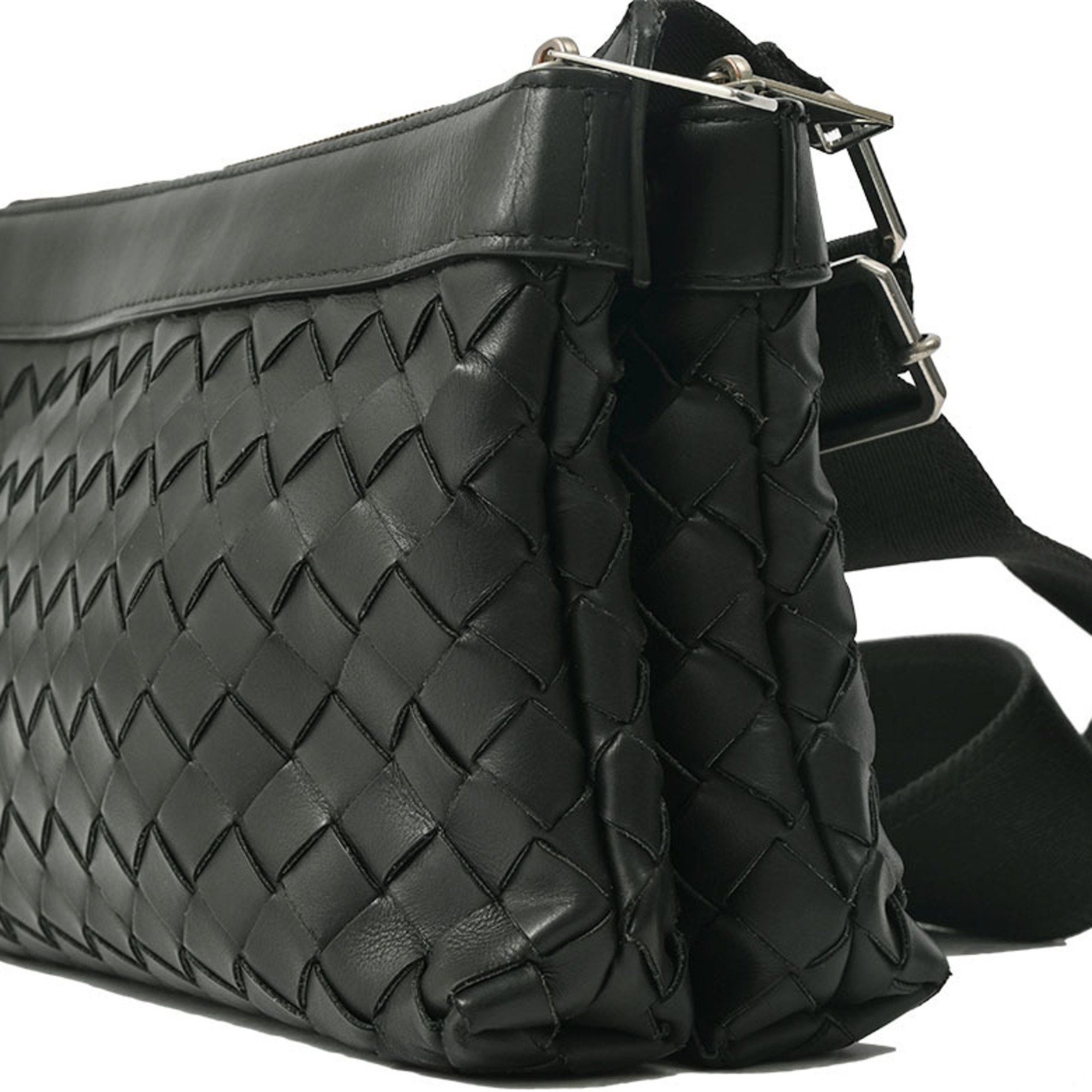 Bottega Veneta Bottega Veneta Intrecciato Duo Bag Shoulder Black 651938 Men's Clutch BOTTEGA VENETA Size ONE SIZE - 2 Thumbnail