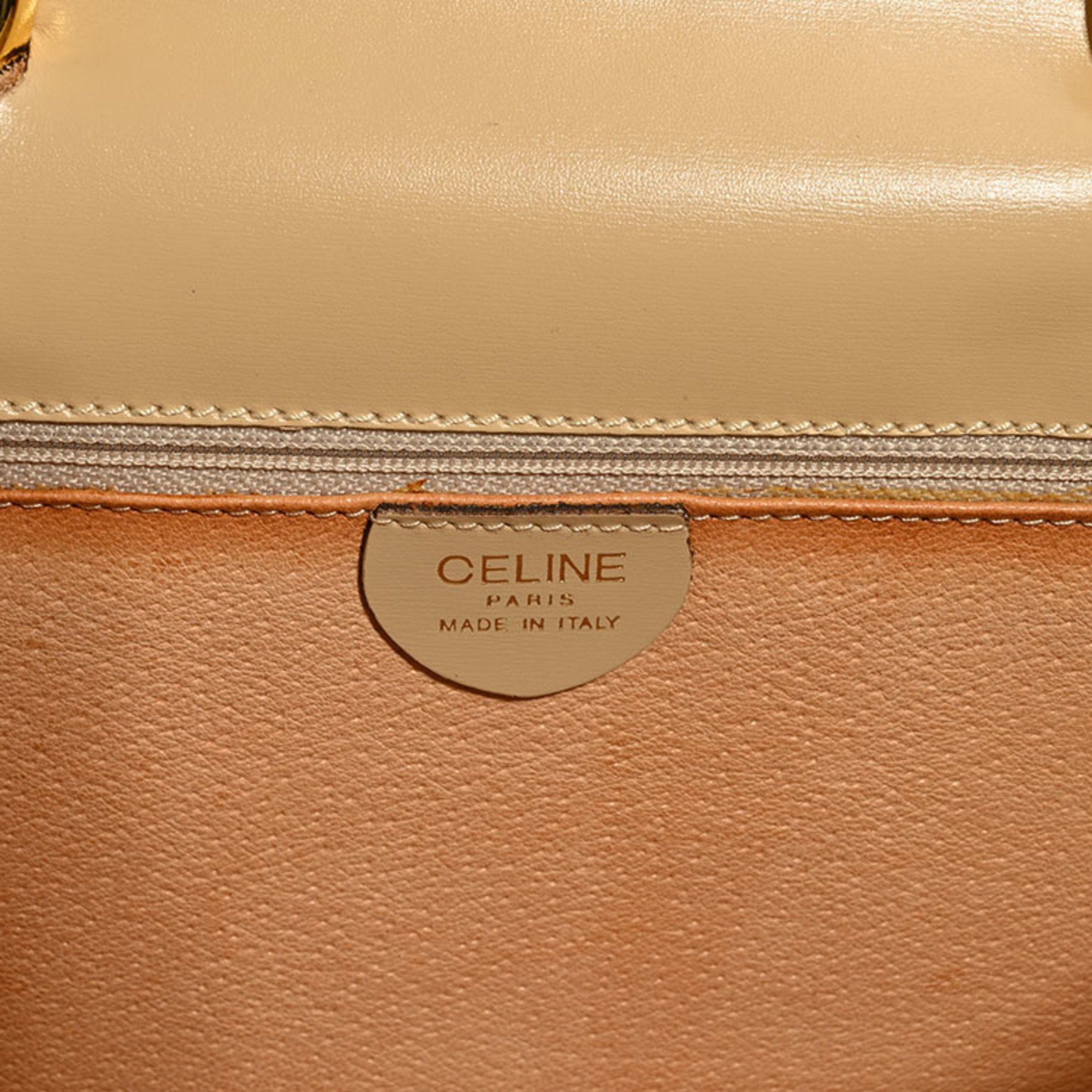 Celine Celine Old W Flap Ring Handbag Beige Women's Leather CELINE Size ONE SIZE - 8 Thumbnail