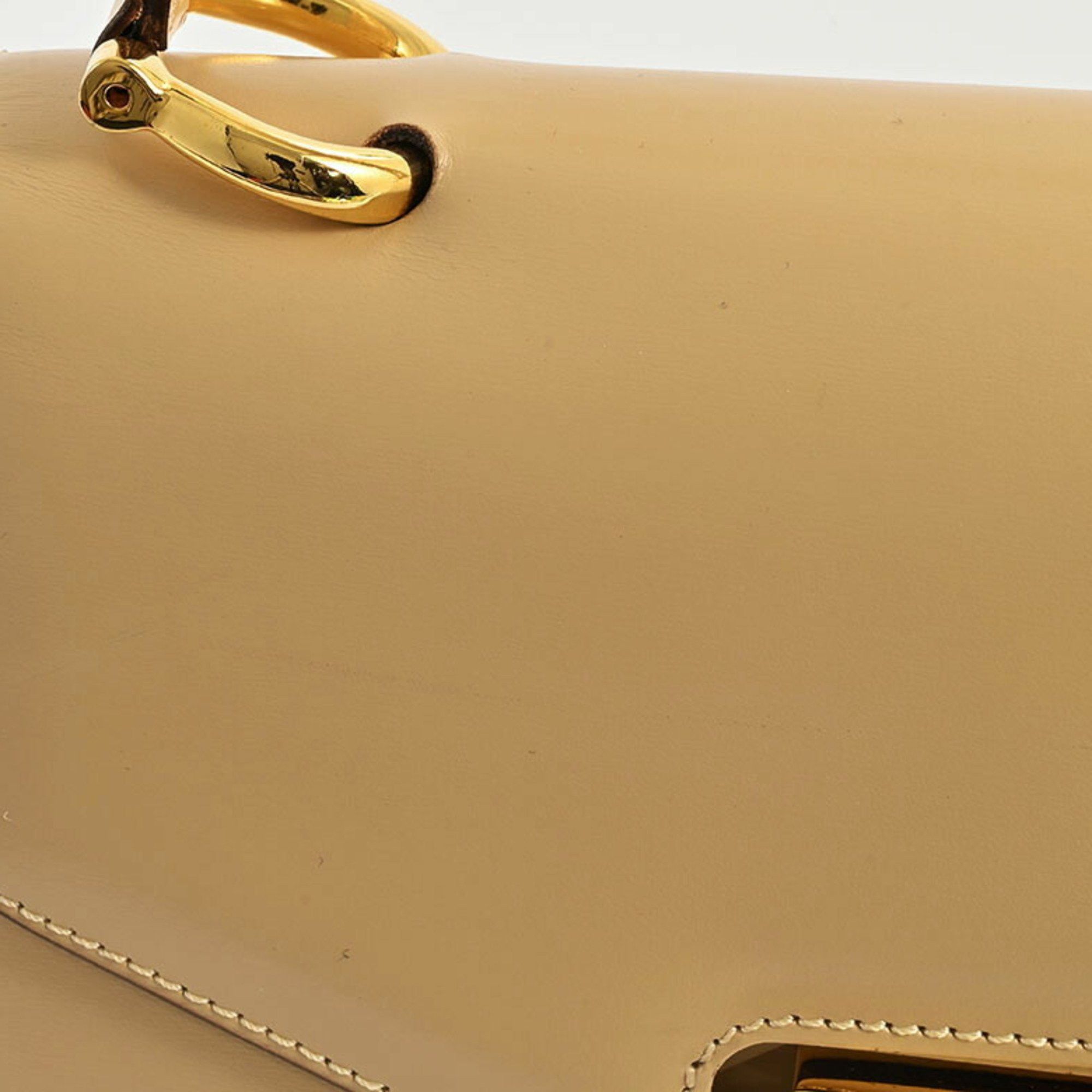 Celine Celine Old W Flap Ring Handbag Beige Women's Leather CELINE Size ONE SIZE - 7 Thumbnail