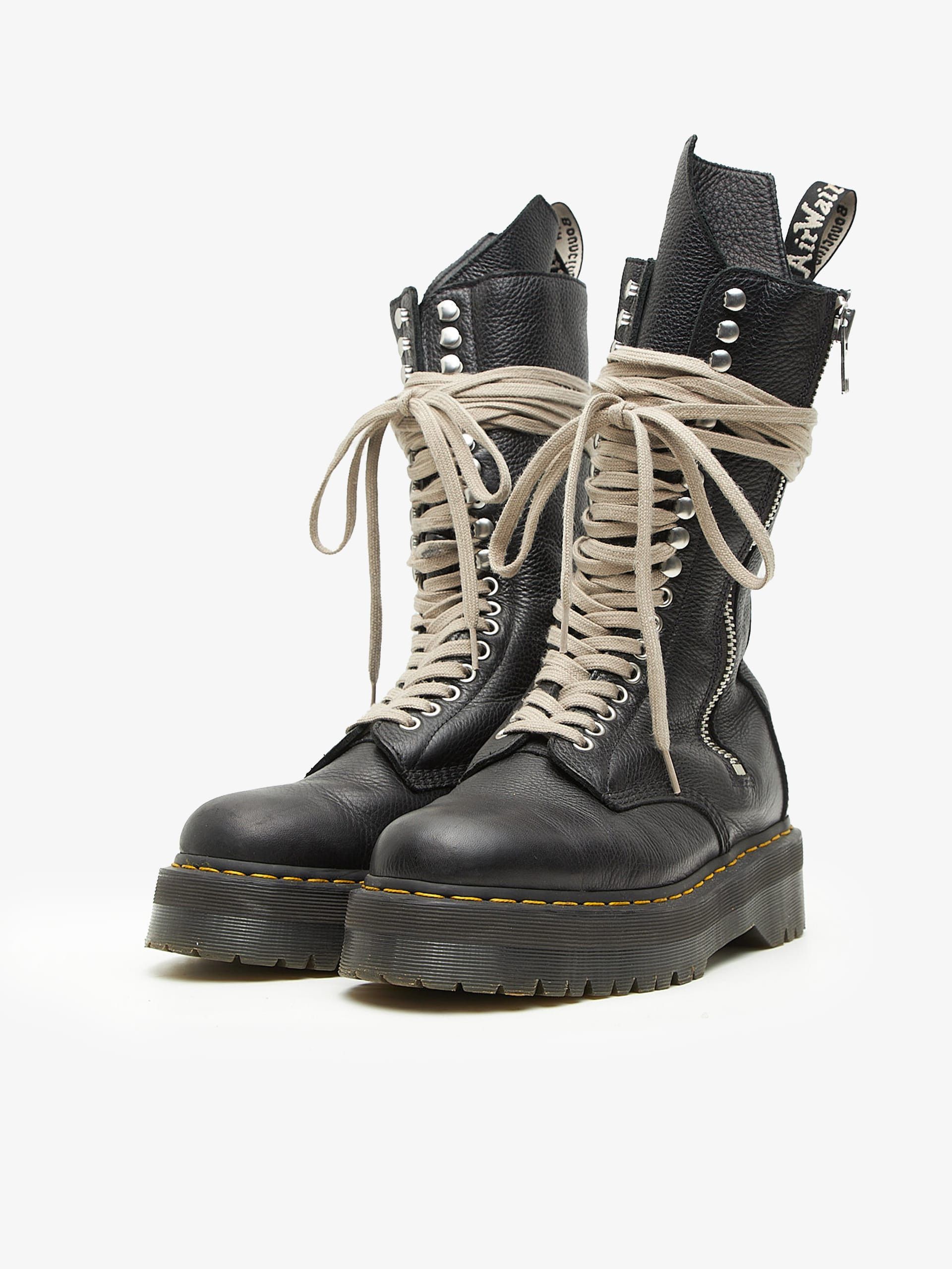Rick Owens Black Leather Boots Size US 10 / EU 43 - 2 Thumbnail