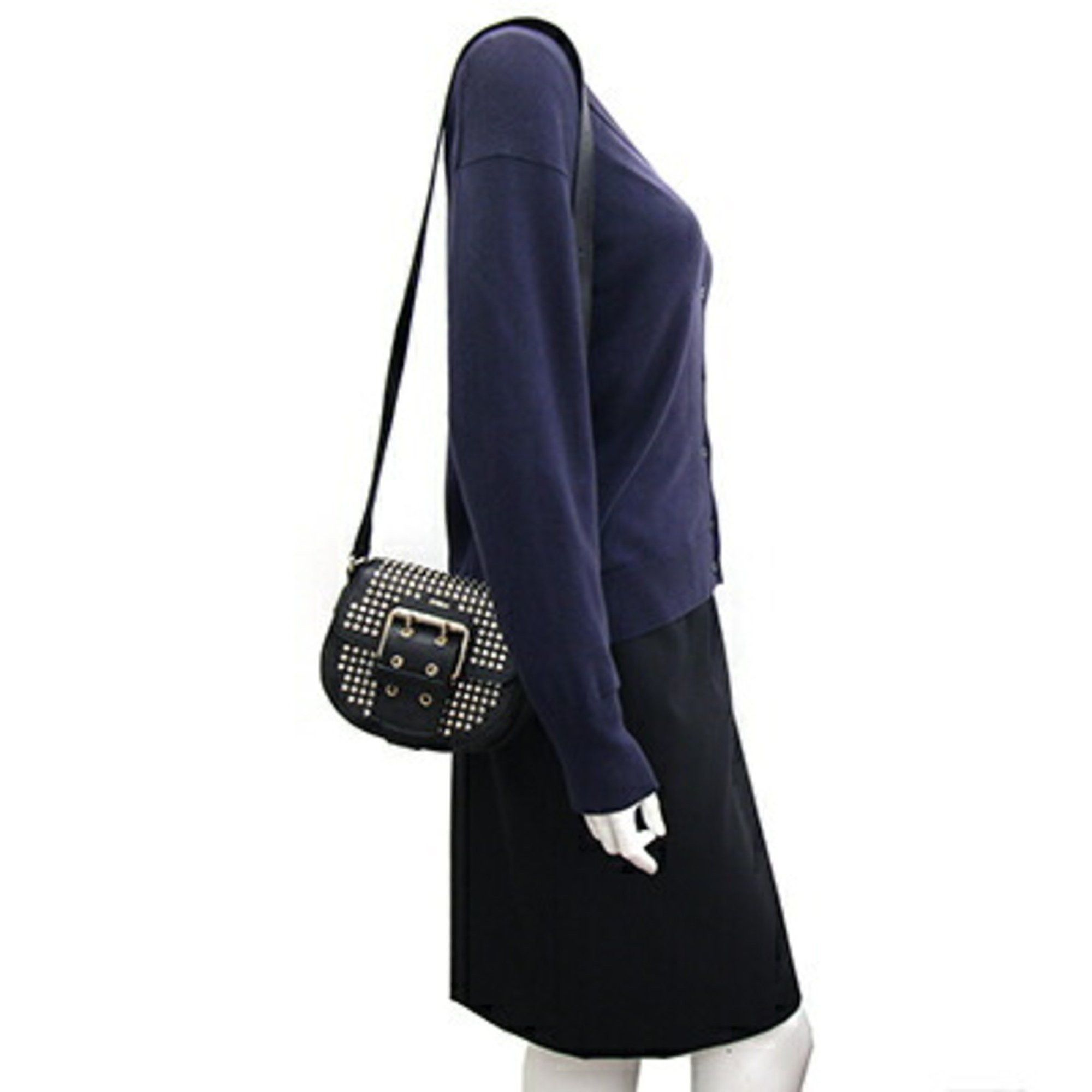 Furla FURLA Shoulder Bag Hashtag Black Leather Studded Pochette Women s Grailed