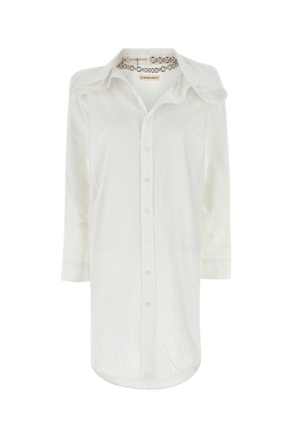 Y/Project White Oxford Shirt Dress Size XS / US 0-2 / IT 36-38 - 3 Thumbnail