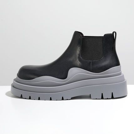 Bottega Veneta Tire Ankle Chelsea Boot with grey sole