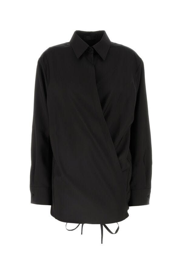 Valentino Black Wool Blend Shirt Size M / US 6-8 / IT 42-44 - 3 Thumbnail