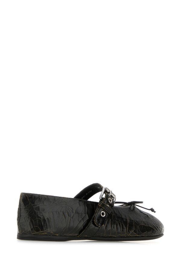 Miu Miu Black Leather Ballerinas Size US 5.5 / IT 35.5 - 5 Thumbnail