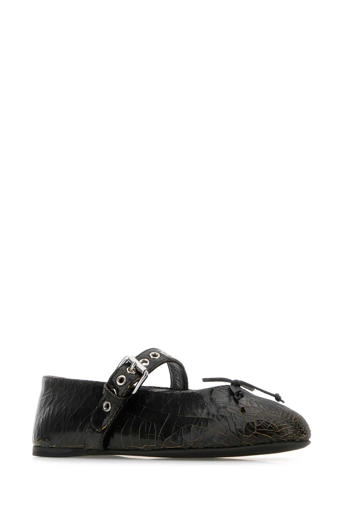 Miu Miu Black Leather Ballerinas Size US 5.5 / IT 35.5 - 2 Thumbnail