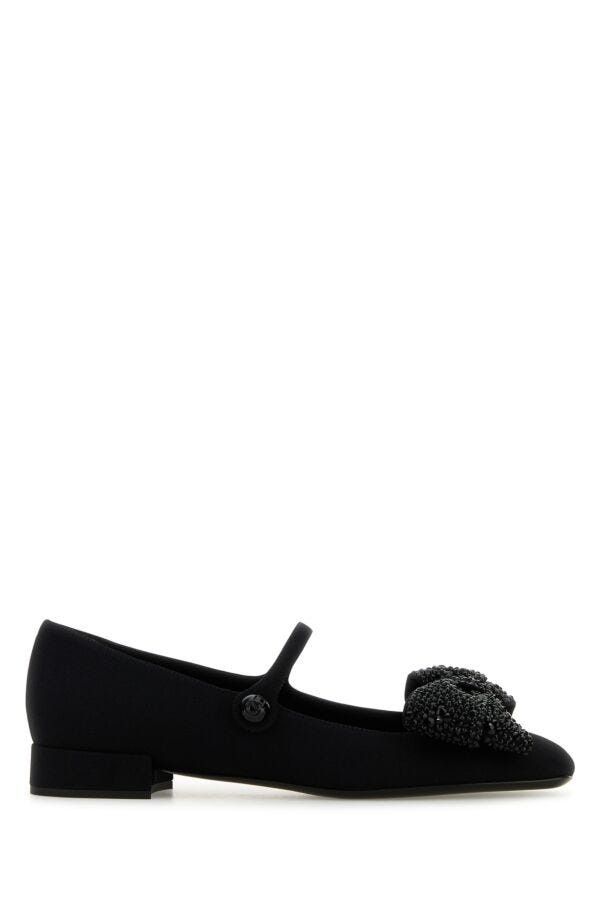 Valentino Black Fabric Ballerinas Size US 9 / IT 39 - 3 Thumbnail