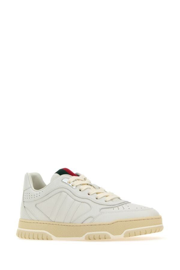 Gucci White Leather Re-Web Sneakers Size US 6 / IT 36 - 4 Thumbnail