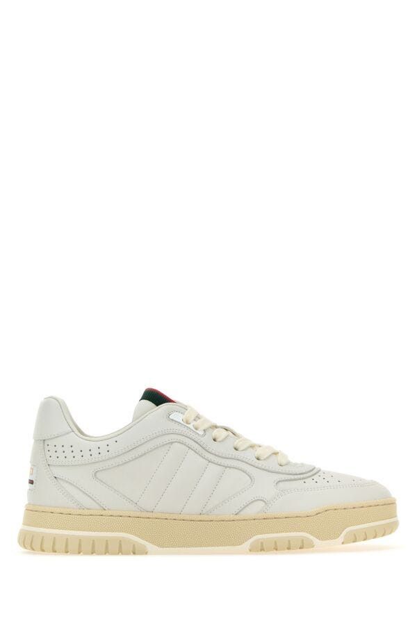Gucci White Leather Re-Web Sneakers Size US 6.5 / IT 36.5 - 3 Thumbnail