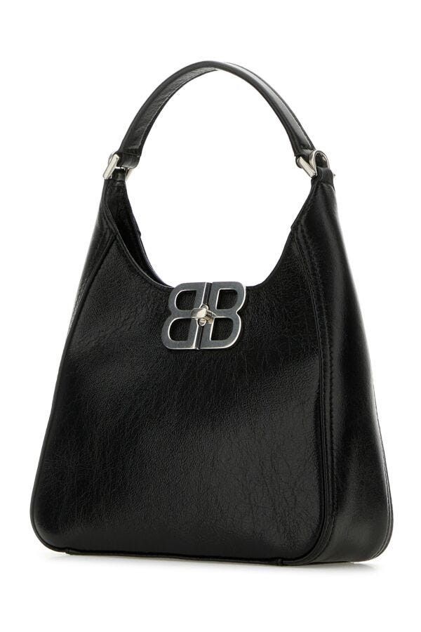 Balenciaga Black Leather Bb Soft Handbag Size ONE SIZE - 4 Thumbnail