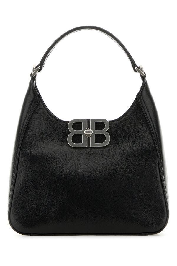 Balenciaga Black Leather Bb Soft Handbag Size ONE SIZE - 3 Thumbnail