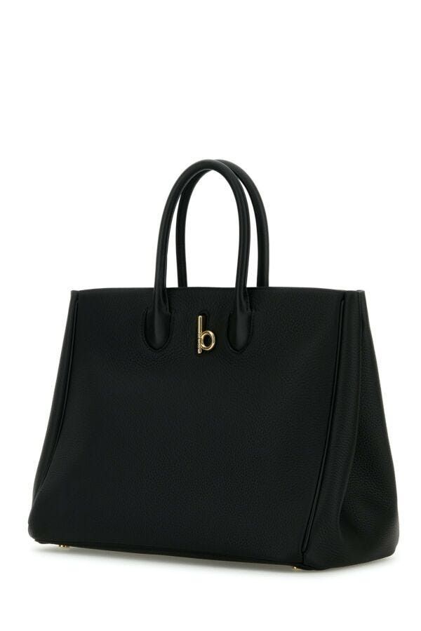 Burberry Black Leather Medium Rocking Horse Handbag Size ONE SIZE - 4 Thumbnail