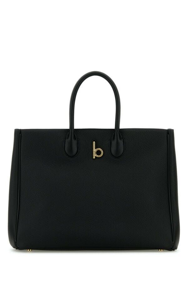 Burberry Black Leather Medium Rocking Horse Handbag Size ONE SIZE - 3 Thumbnail