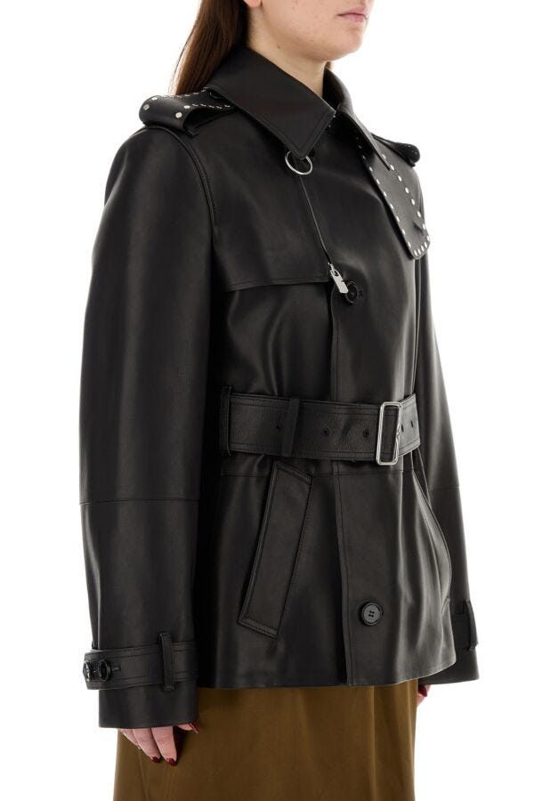 Burberry Black Leather Jacket Size S / US 4 / IT 40 - 5 Thumbnail