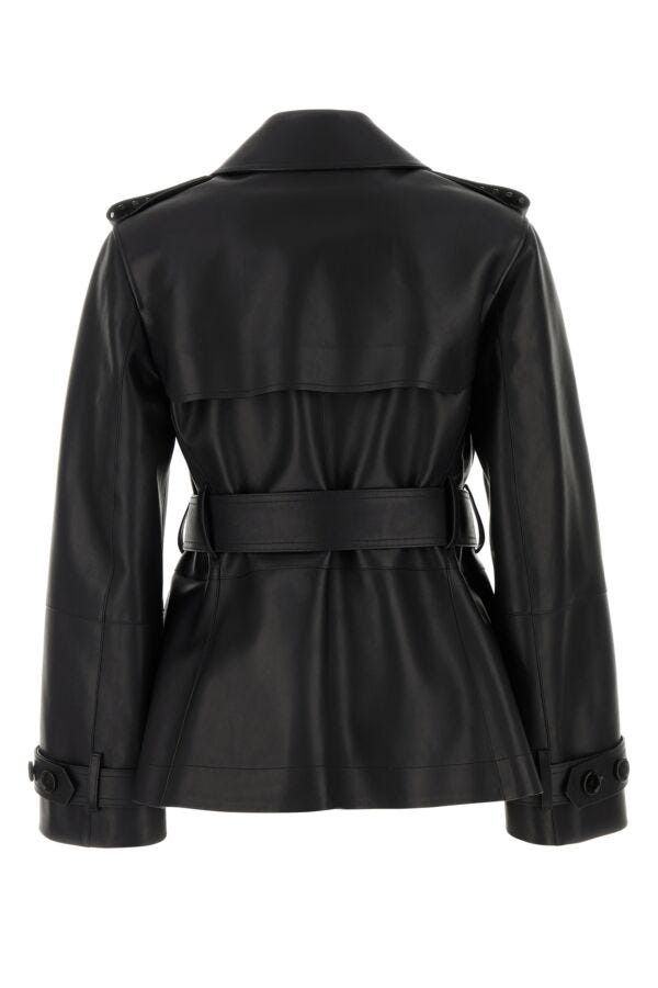 Burberry Black Leather Jacket Size S / US 4 / IT 40 - 4 Thumbnail