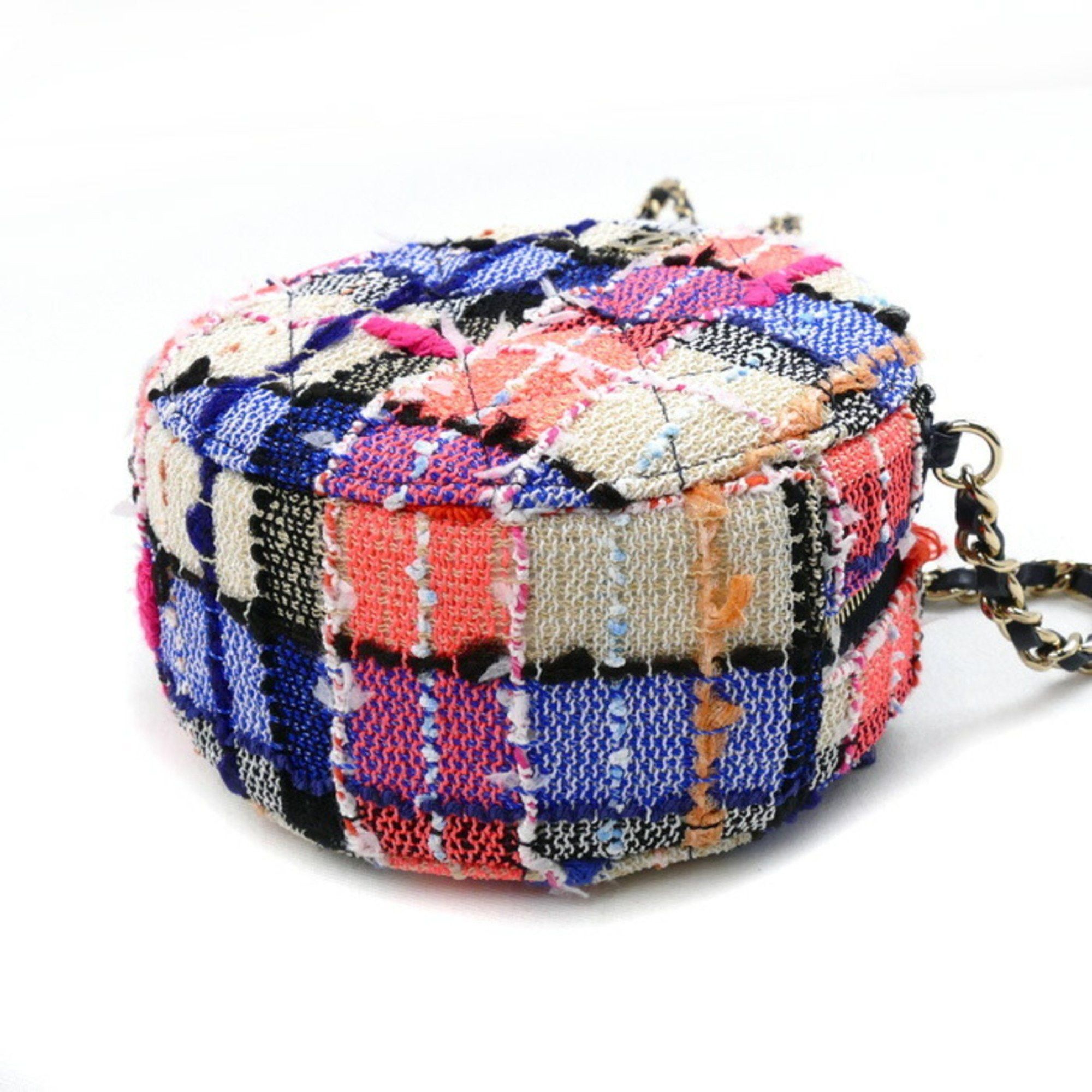Chanel CHANEL Round Classic Chain Shoulder Bag AP0245 Tweed Multi Women's Size ONE SIZE - 3 Thumbnail