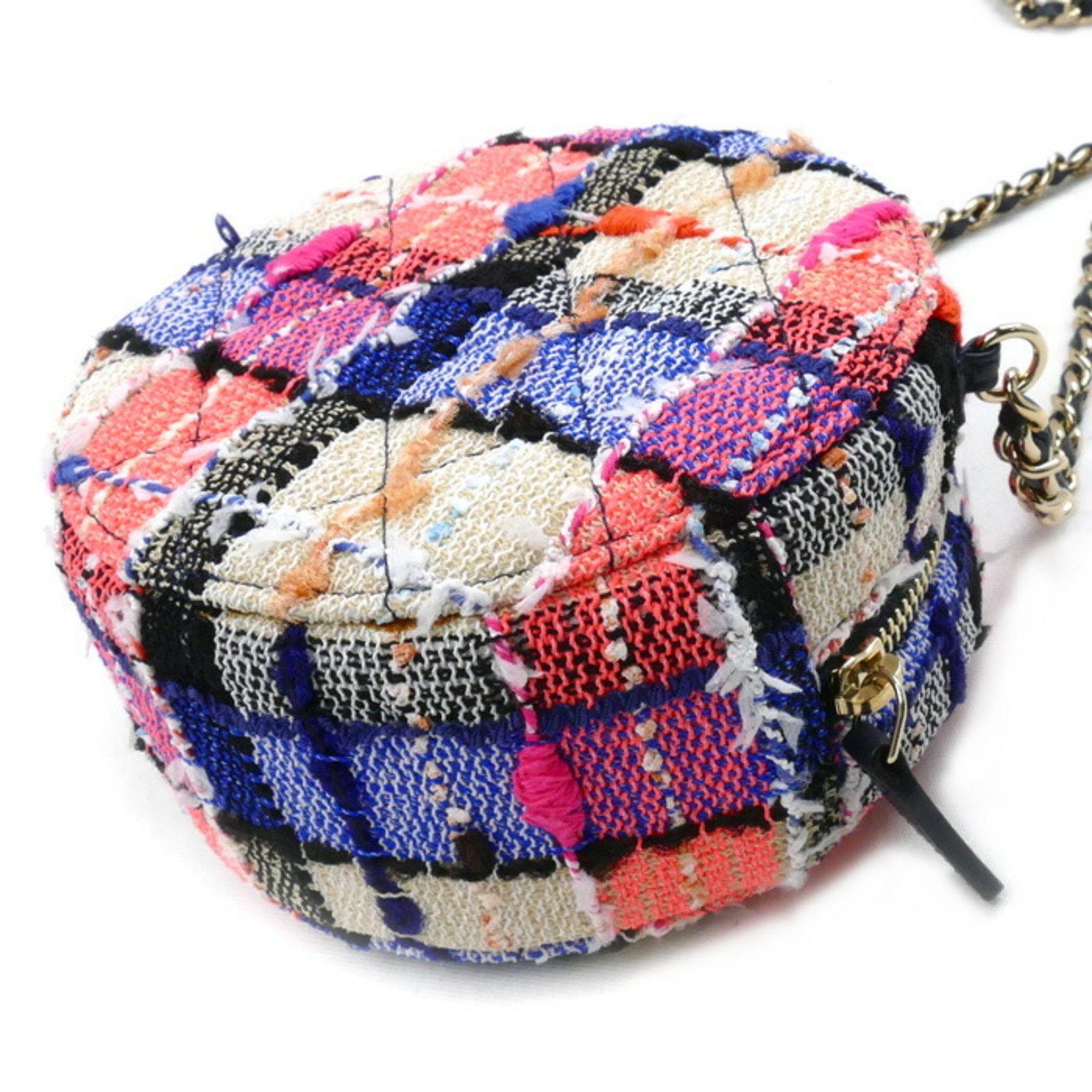 Chanel CHANEL Round Classic Chain Shoulder Bag AP0245 Tweed Multi Women's Size ONE SIZE - 2 Thumbnail