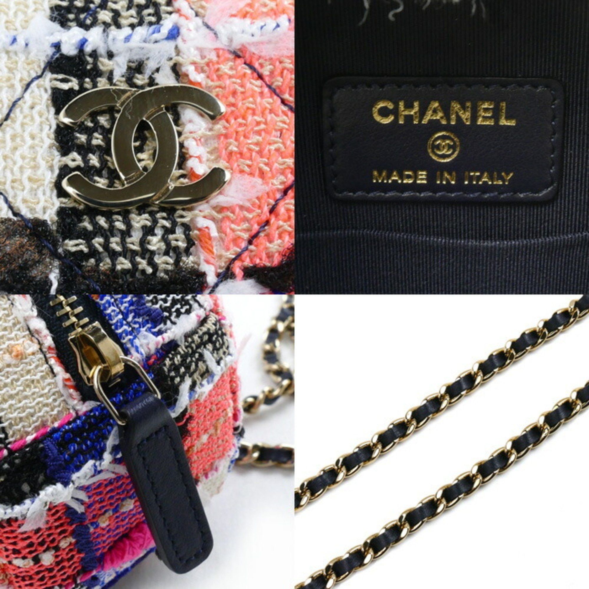 Chanel CHANEL Round Classic Chain Shoulder Bag AP0245 Tweed Multi Women's Size ONE SIZE - 5 Thumbnail