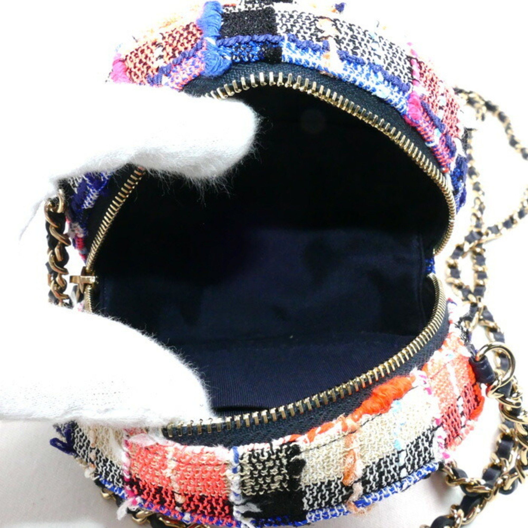 Chanel CHANEL Round Classic Chain Shoulder Bag AP0245 Tweed Multi Women's Size ONE SIZE - 4 Thumbnail