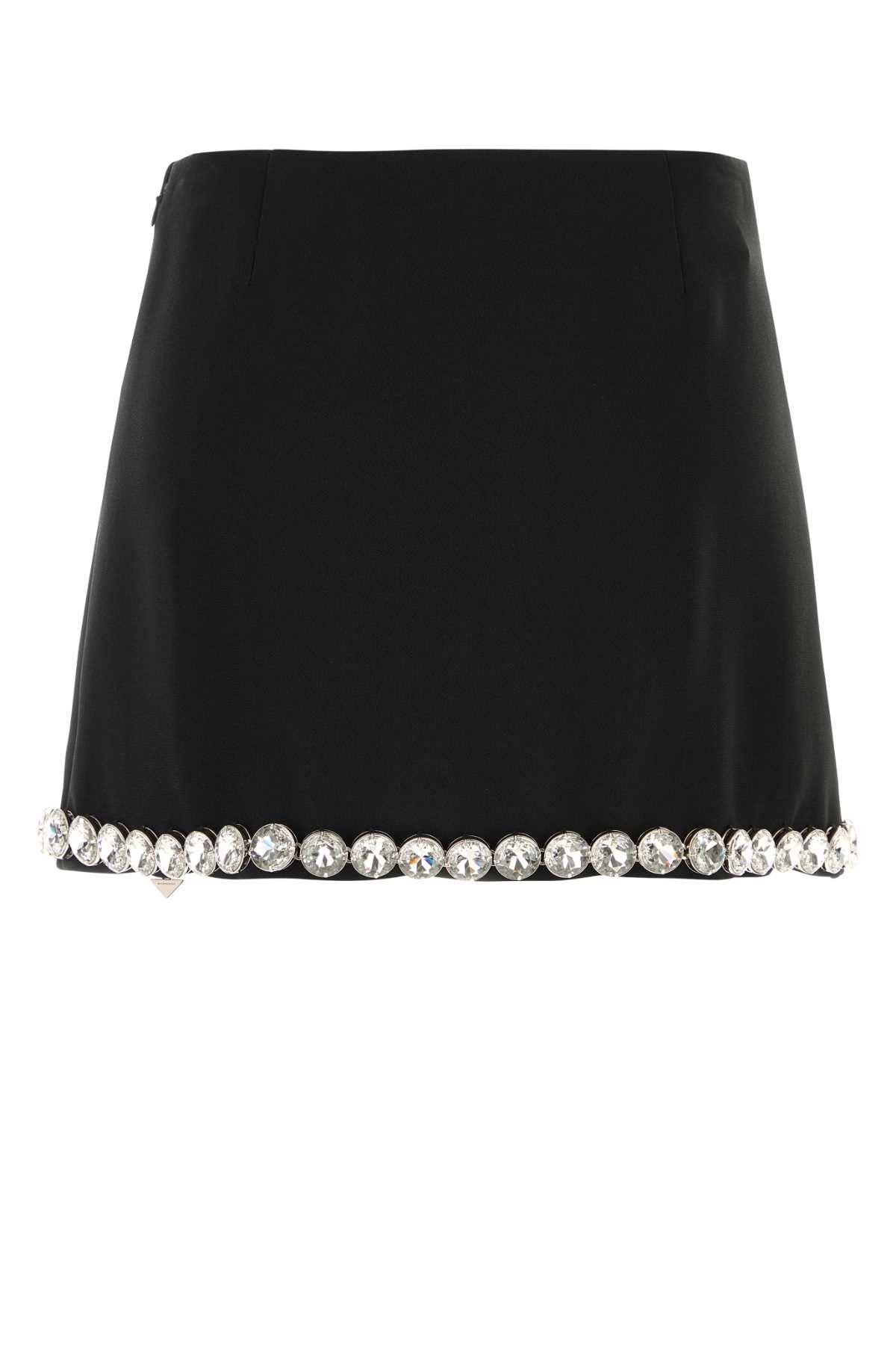 Prada Black Acetate Blend Mini Skirt Size 28" / US 6 / IT 42 - 2 Thumbnail