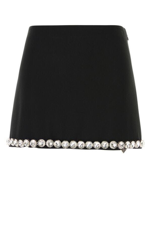 Prada Black Acetate Blend Mini Skirt Size 28" / US 6 / IT 42 - 3 Thumbnail