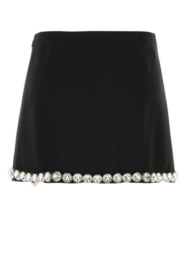 Prada Black Acetate Blend Mini Skirt Size 28" / US 6 / IT 42 - 4 Thumbnail