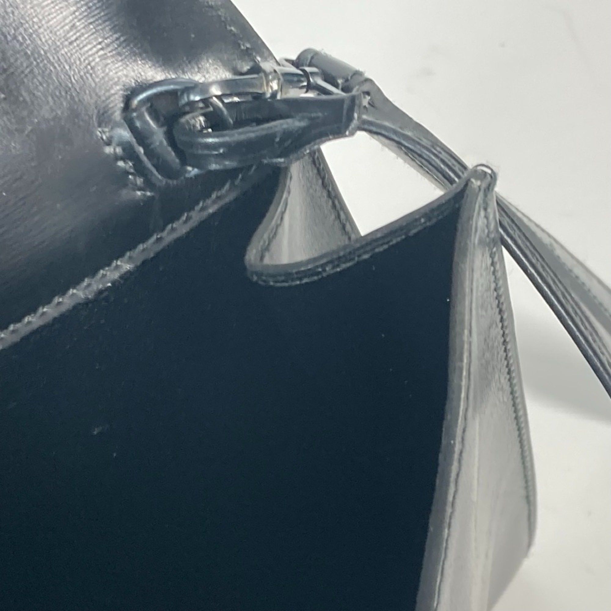 Hermes Hermes Pouch Kirius Clutch Bag with Strap Box Calf Men's Black Size ONE SIZE - 13 Thumbnail